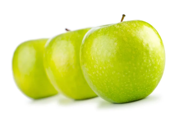 Green apples isolated on the white background — Stock Photo, Image