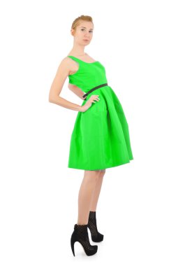 Beyaz modelli moda konsepti