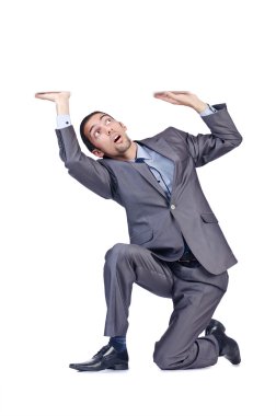 işadamı kavramsal bir fotoğraf için poz