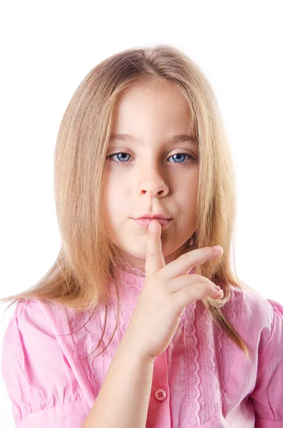 Cute little girl isolated on the white — Stock Photo, Image