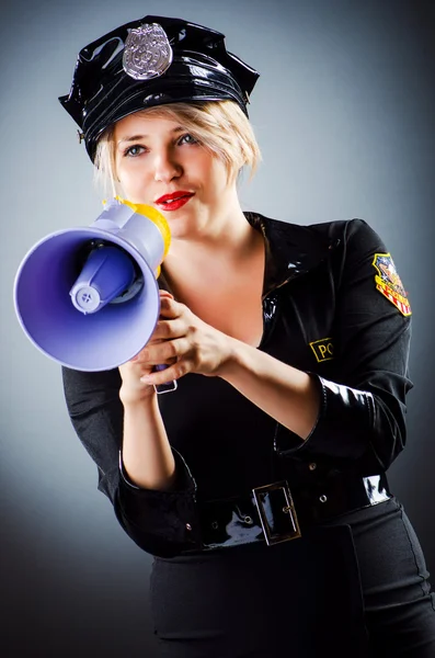 Attractive police office in dark room — Stock Photo, Image