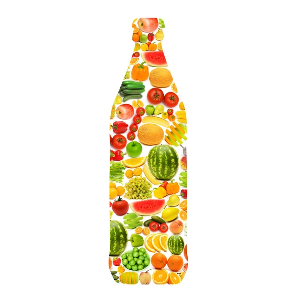Silhoeta z různých druhů ovoce a zeleniny — Stock fotografie