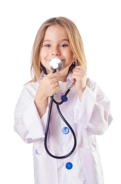 Little girl in doctor costume Royalty Free Stock Images