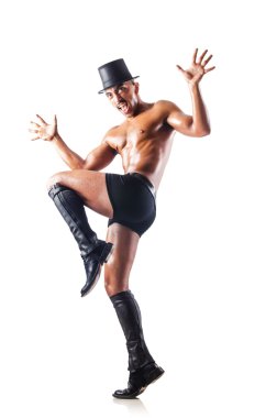 çıplak dansçı üzerinde beyaz izole