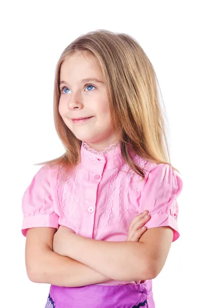 Cute little girl isolated on the white — Stock Photo, Image