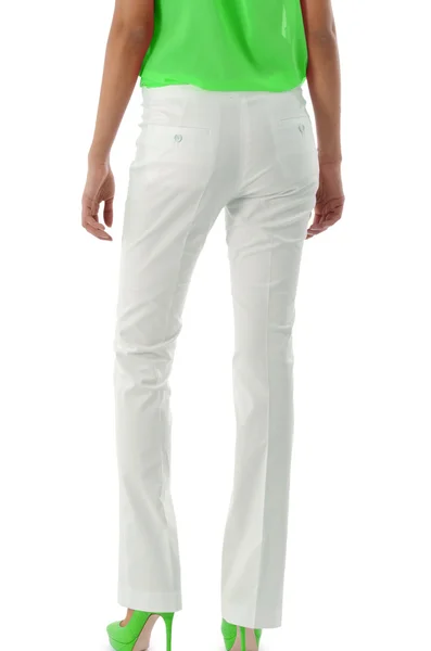 模型与孤立在白色长裤 — 图库照片
