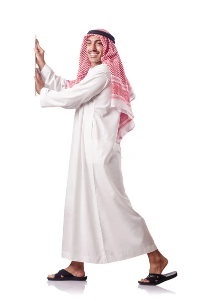 Homem árabe isolado no branco — Fotografia de Stock