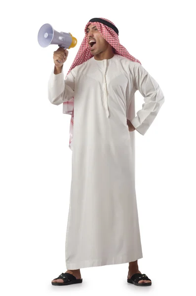 Araber brüllen mit Lautsprecher — Stockfoto