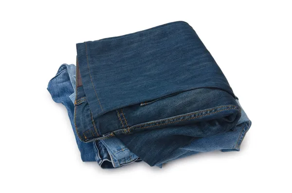 Pair of jeans isolated on the white — Stock Photo, Image