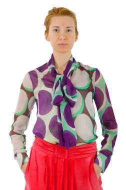 Beyaz modelli moda konsepti