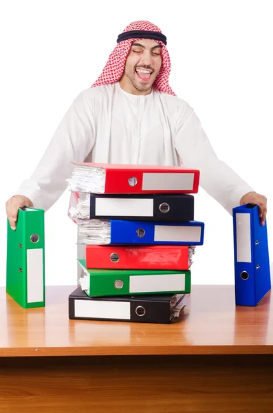 Arab businessman in business concept on white — Stock Photo, Image