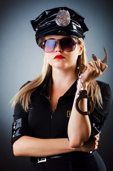 Attractive police office in dark room — Stock Photo, Image