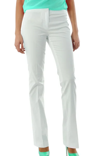 Model s kalhoty izolovaných na bílém — Stock fotografie