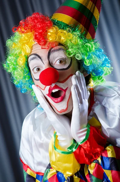 Buffo clown in studio riprese — Foto Stock