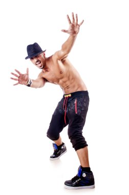 çıplak dansçı üzerinde beyaz izole