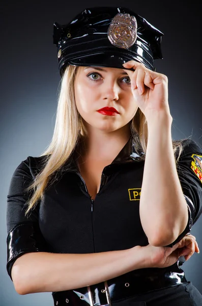 Attractive police office in dark room — Stock Photo, Image