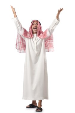 Arap adam beyazlar üzerinde izole.