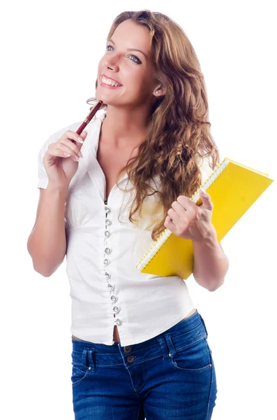 Young student isolated on the white — Stock Photo, Image