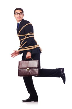 işadamı beyaz iple bağladı