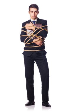 işadamı beyaz iple bağladı