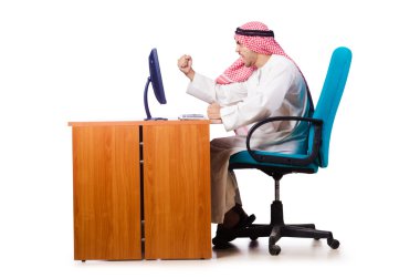 iş kavramı üzerinde beyaz Arap işadamı