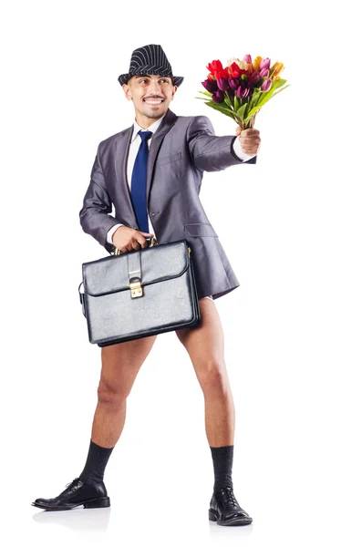 Nude businessman in business concept — Stock Photo, Image