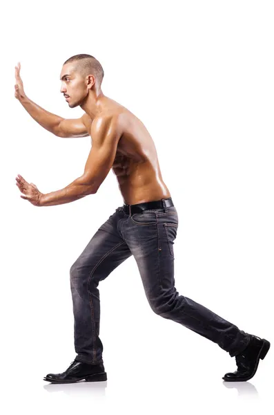 Nude man isolated on the white background — Stock Photo, Image