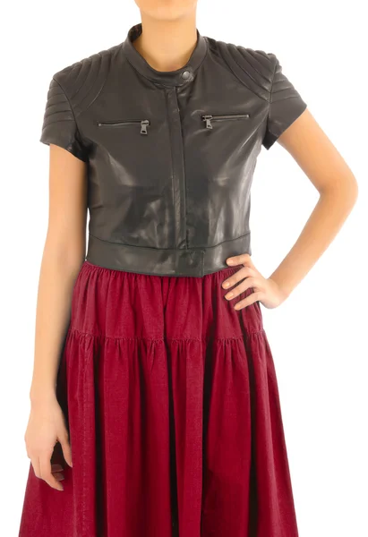 Jupe cuir cloche discount