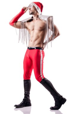 üzerinde beyaz izole Noel dans