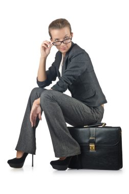 iş kadını ile beyaz evrak