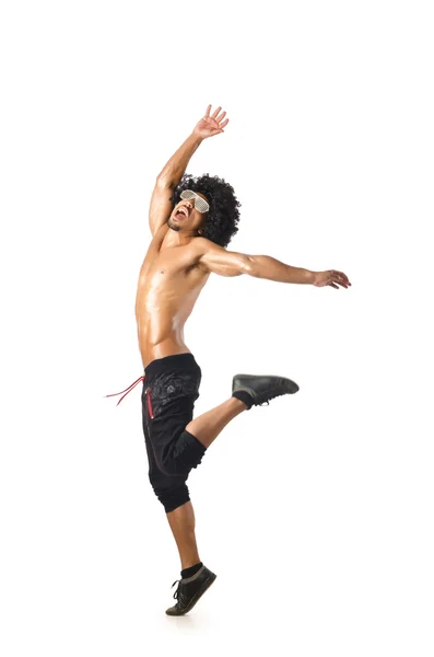 Funny dancer isolated on the white — Stock Photo, Image