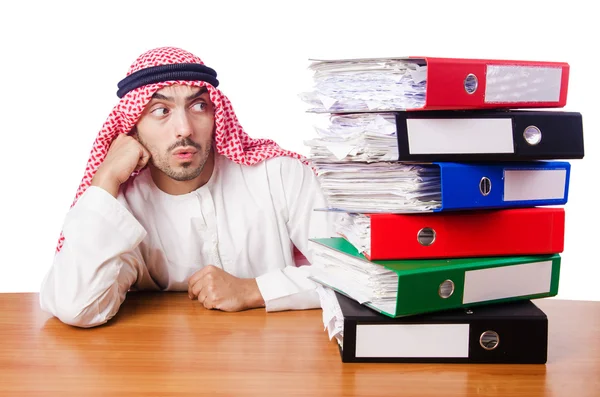 Arab businessman in business concept on white — Stock Photo, Image