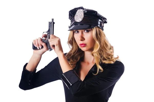 Young attractive woman police — Stock Photo, Image