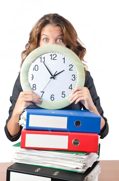 Busy woman worker in the office — Stock Photo, Image