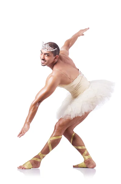 Muscular ballet performer in funny concept — Stock Photo, Image