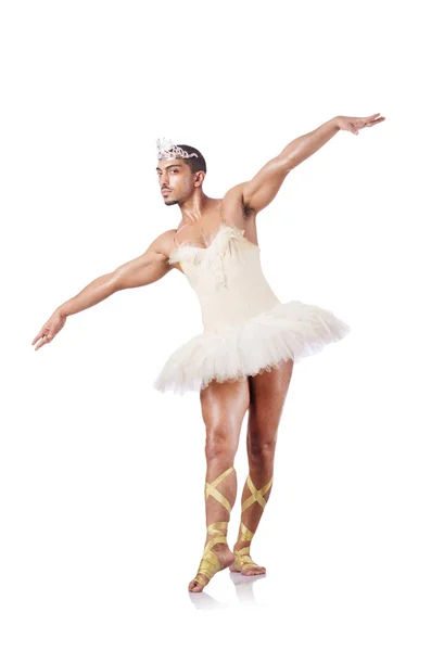 Мускулистый артист балета в смешной концепции — стоковое фото
