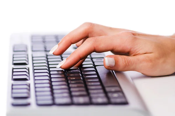 Hands working on the keyboard — Stock Photo, Image