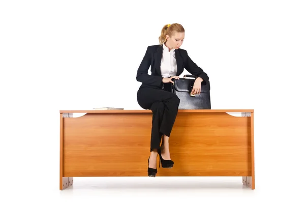 Mulher de negócios na mesa — Fotografia de Stock