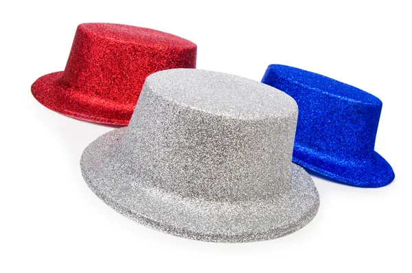 Party klobouky izolované na bílém pozadí — Stock fotografie