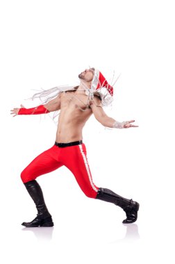 üzerinde beyaz izole Noel dans