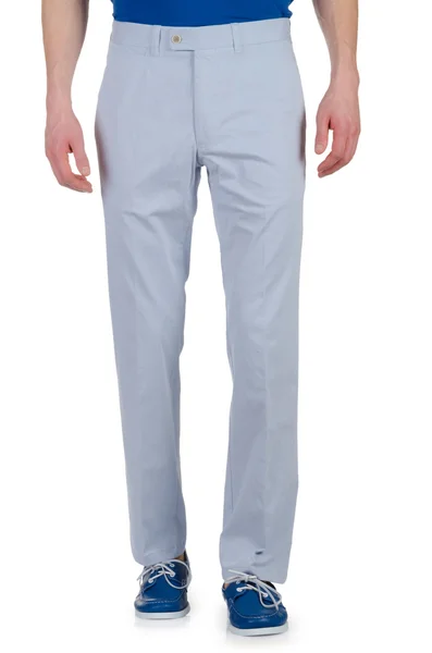 Концепція моди з брюками на білому — стокове фото