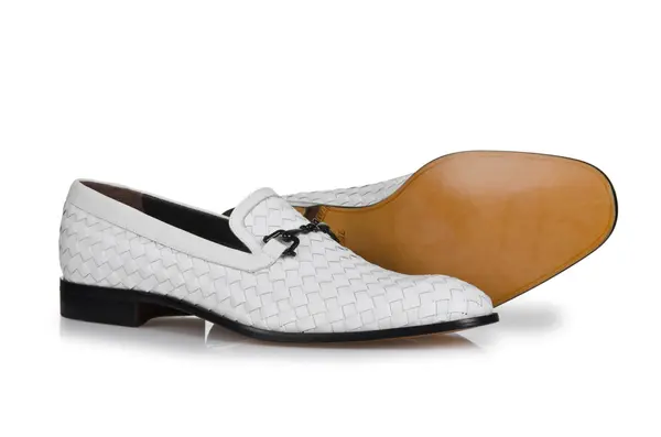 Fashion koncept med mandlige sko på hvid - Stock-foto