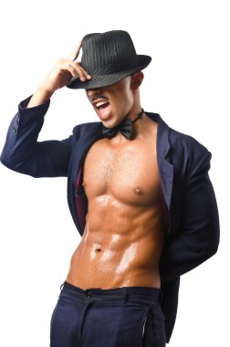 çıplak dansçı üzerinde beyaz izole