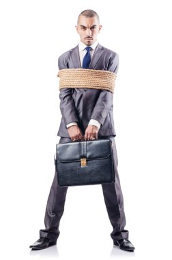 Beyaz iple bağlı adam