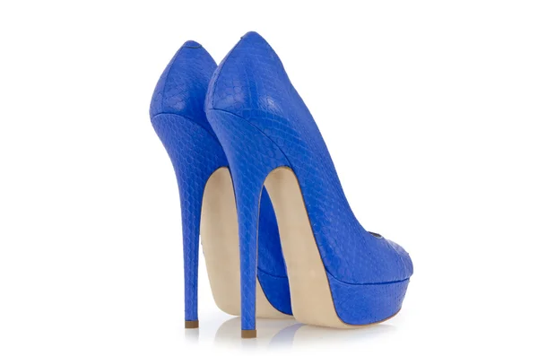 Sapatos azuis isolados no branco — Fotografia de Stock