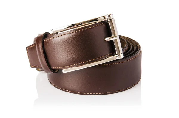 Male elegant belt isolated on the white — Zdjęcie stockowe