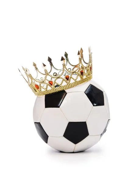 Football with crown on white — Stock Photo, Image