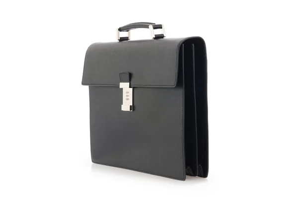 Black briefcase isolated on the white — Stock Photo, Image