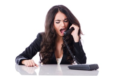Beyaz genç telefonu operatörü