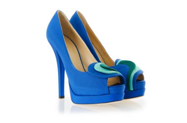 mavi ayakkabılar üzerinde beyaz izole